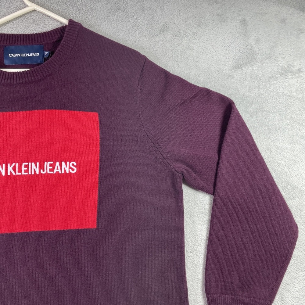 Calvin Klein Jeans Sweater Adult XL Pullover Crewneck 50% Wool Long Sleeve Men - Picture 6 of 14